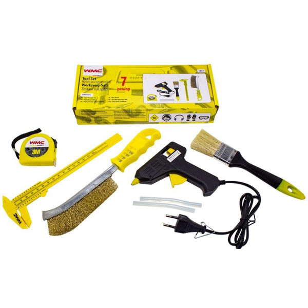 Набір інструментів 7предметів (клейовий пістолет, стрижні для піст.-а, рулетка, пензлик, щітка по мет., Одеса - фото 1