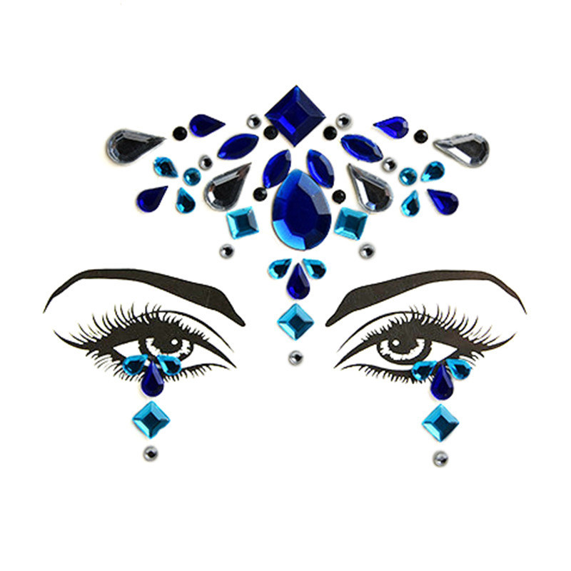 Стрази наклейки для обличчя one size синій Київ - фото 1