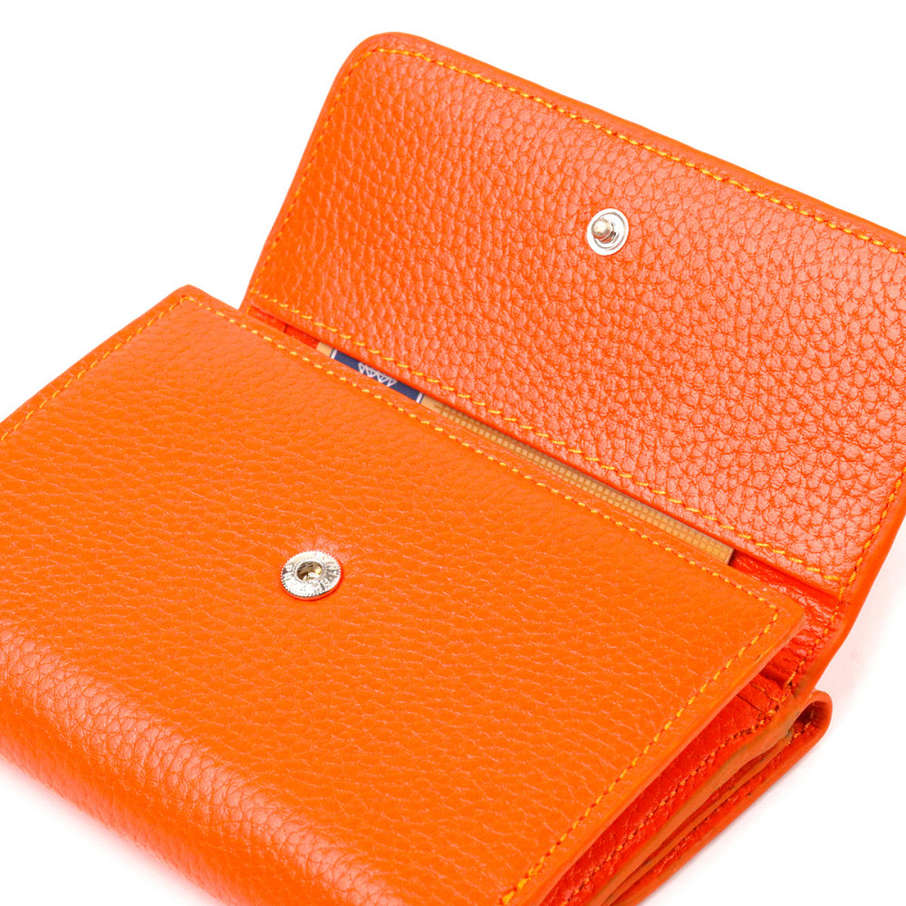 Молодежный кошелек из натуральной кожи флотар CANPELLINI 21594 Оранжевый Киев - изображение 5