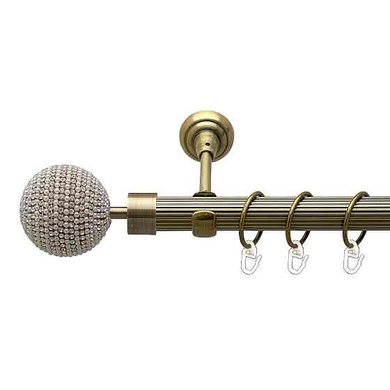 Карниз Orvit Карера металевий однорядний відкритий рифлена труба кільце металеве Антик 25 мм 300 см Львов