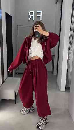 Женский прогулочный костюм двойка: кофта и брюки двухнитка Бордо, 42/44 Одесса