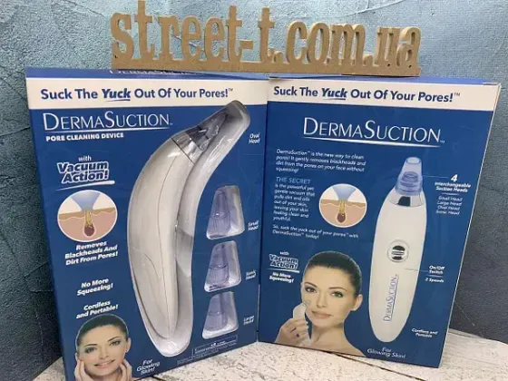 Вакуумный очиститель Derma suction DS Vacuum для профессиональной чистки кожи и пор лица - легкий компактный удобный прибор в использовании + 4 насадк Коломия