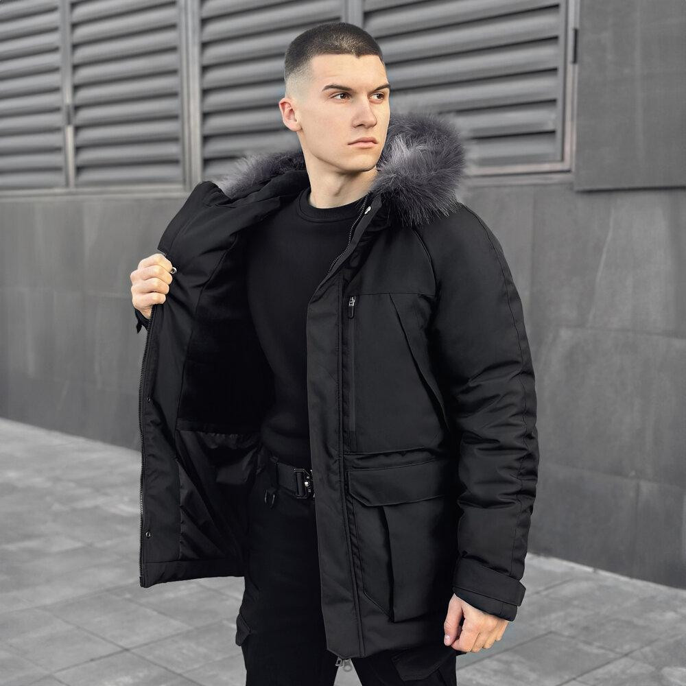 Парка чоловіча зимова з капюшоном Pobedov Seniora Udacha Gray Київ - фото 2