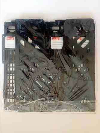 Лоток для документов вертикальный, сборный пластиковый черный, 4 секции Павлоград