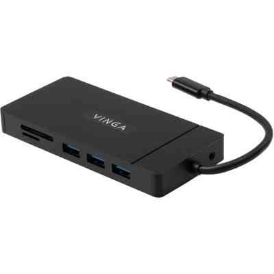 Концентратор Vinga USB-C 3.1 to VGA+HDMI+RJ45+3xUSB3.0+USB2.0+SD/TF+PD+Audio (VHYC10) Вінниця