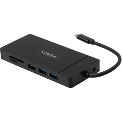 Концентратор Vinga USB-C 3.1 to VGA+HDMI+RJ45+3xUSB3.0+USB2.0+SD/TF+PD+Audio (VHYC10) Вінниця - фото 2