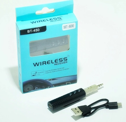 Беспроводной адаптер AUX Bluetooth-приемник BT-450/  3,5ММ JACK, HANDSFREE В АВТО/ 4690 Днепр - изображение 2