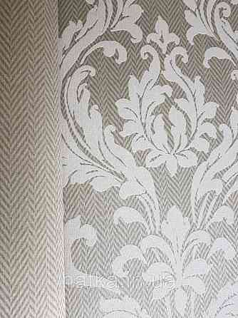 Текстильні шпалери на флізеліновій основі Cador Rasch Textil 086675 оливковий основа зигзаги ялинка вензелі Київ