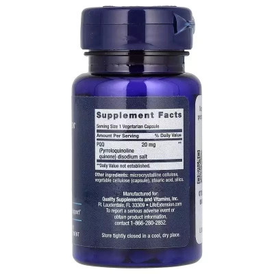 Вітамінно-мінеральний комплекс Life Extension Пірролохінолінхінон PQQ, 20 мг, PQQ, 30 вегетаріанських капс (LEX-16473) Вінниця - фото 2