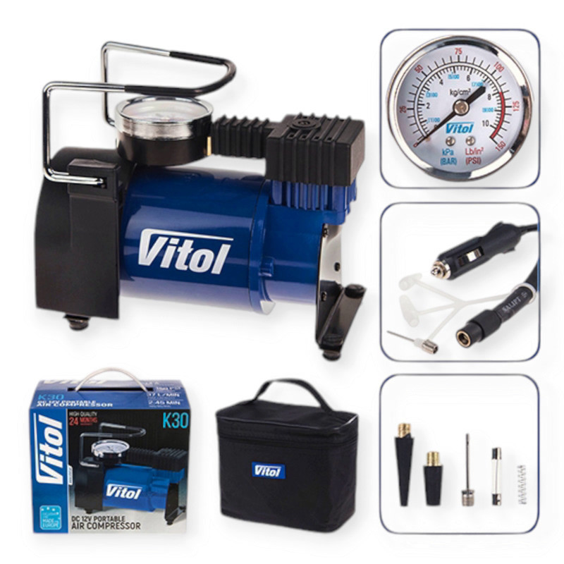 Компрессор 10атм/ 37л/14а/1м шланг/прикур/сумка K-30 Мукачево - изображение 4