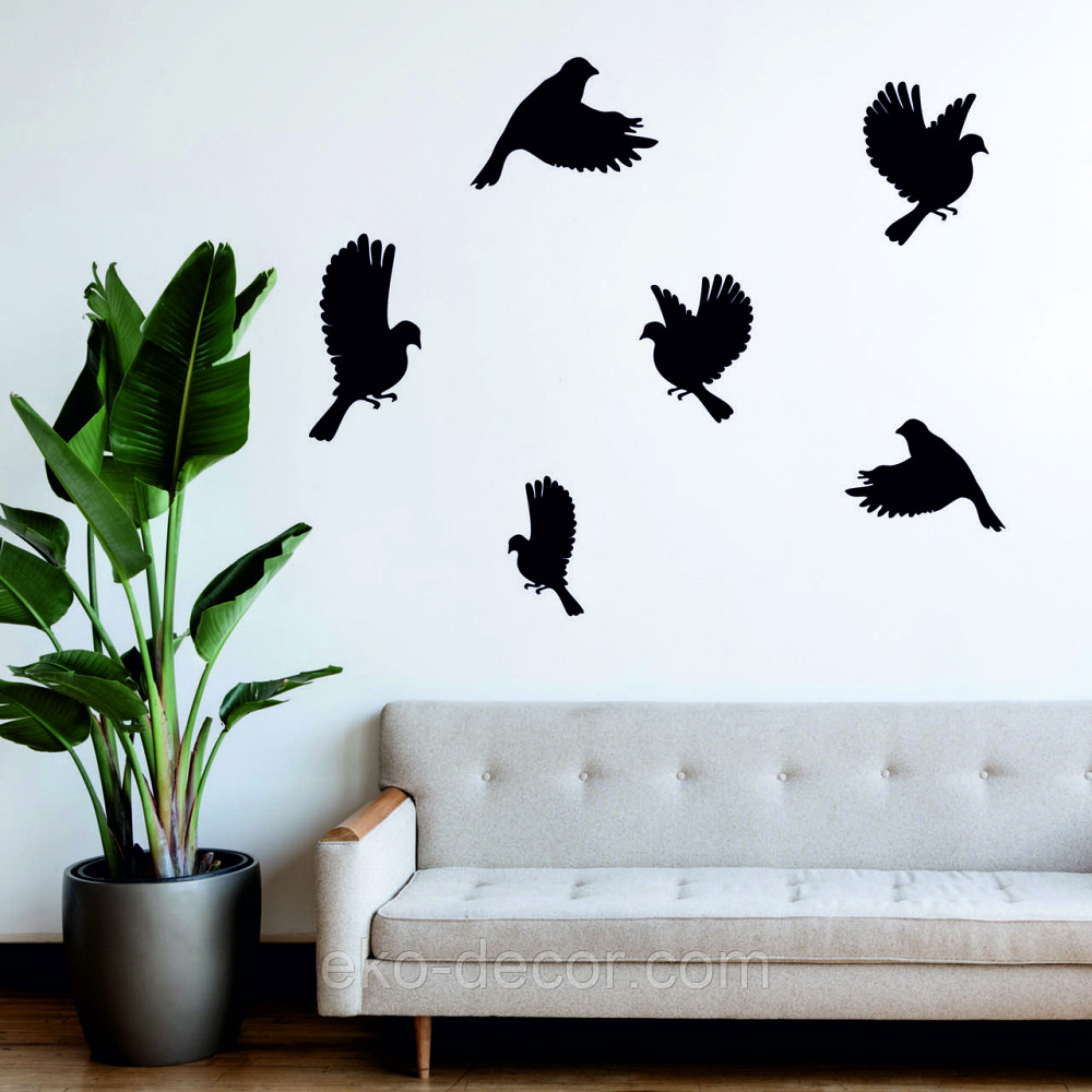 Декоративное настенное Панно «Птичка» Декор на стену(цена за 1шт) 30*16 см, Черный Киев - изображение 5