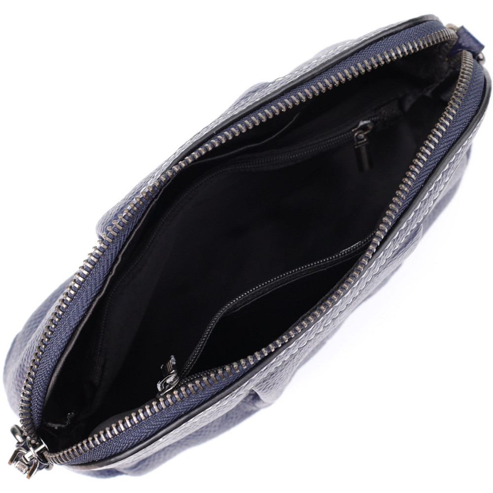 Женская кожаная сумка с эффектной драпировкой Vintage 22897 Синий Киев - изображение 7