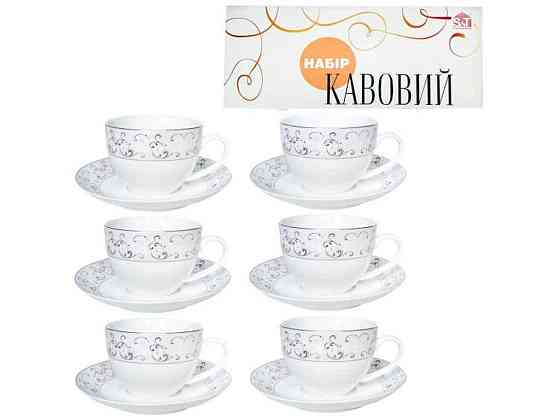 Сервиз кофейный 12пр. Констанция (чашка 110мл, блюдце 13см) 1453-2 ТМ SNT Киев