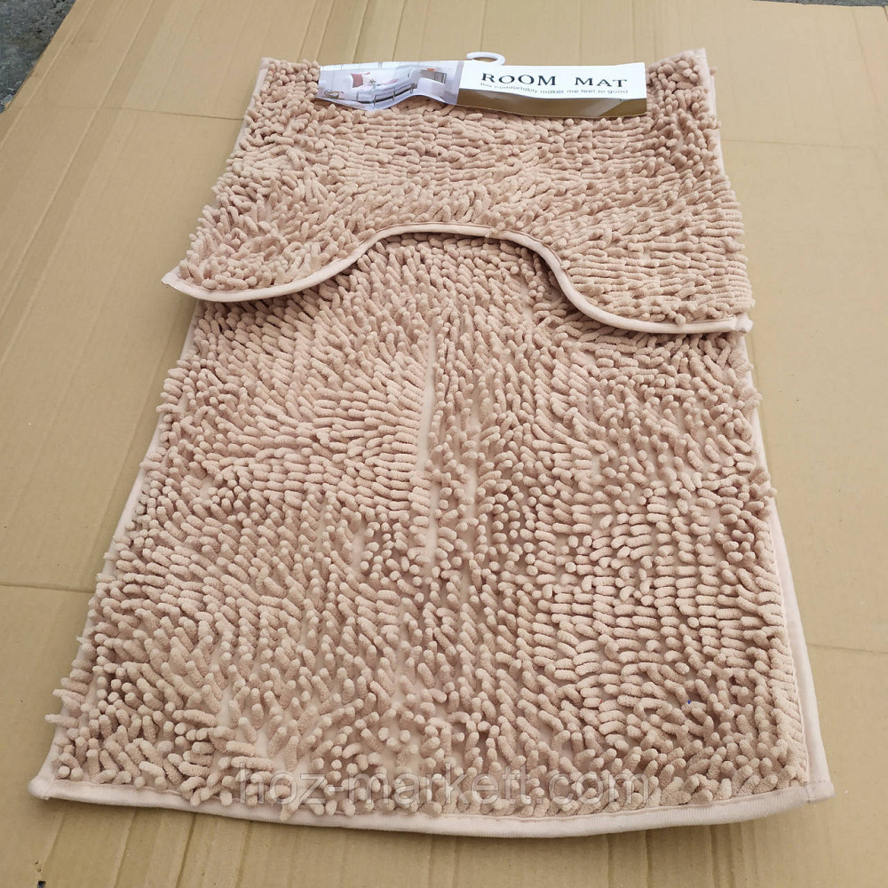 Коврики для ванной и туалета набор ковриков светло-бежевый 90 х 60 см и 60 х 40 см Харьков - изображение 7