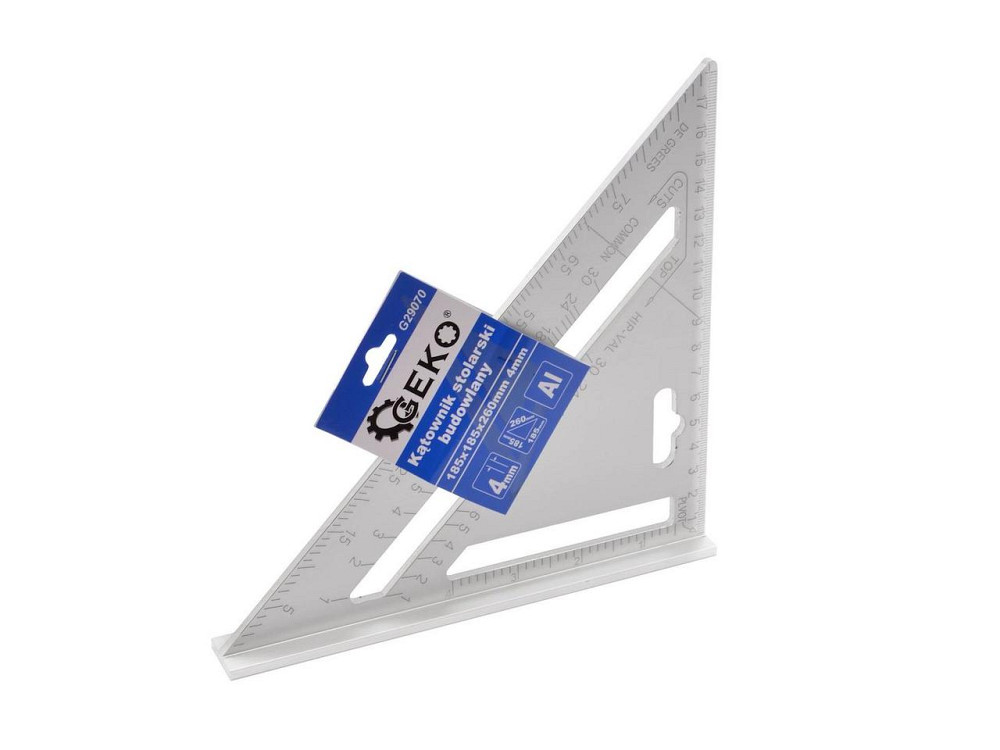 Кутник столярний трикутний (косинець) "GeKo" алюмінієвий 185мм х 185мм х 260мм / 4м Киев - изображение 3