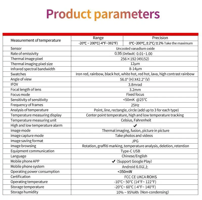 Тепловізор для смартфона UNI-T UTI260M матриця 256х192 25Hz Type-C Київ - фото 4