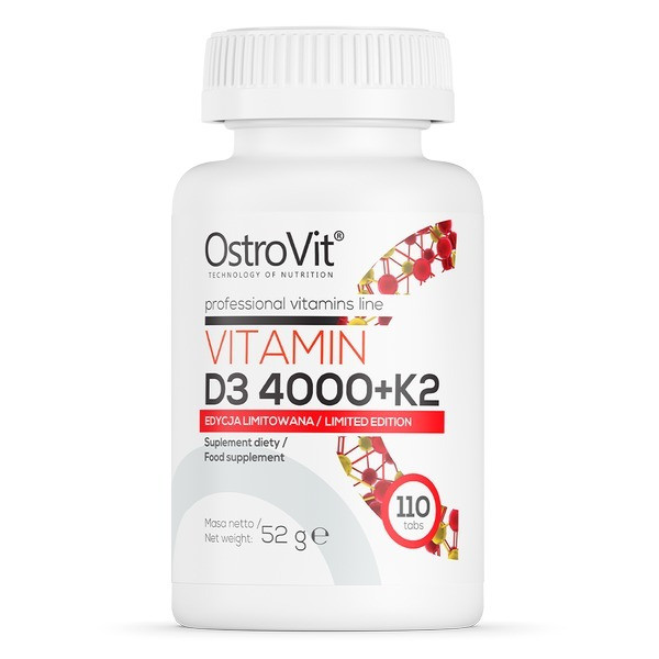 Вітамін D3 4000+K2 Ostrovit Vitamin D3 4000+K2 110 tabl Луцьк - фото 1