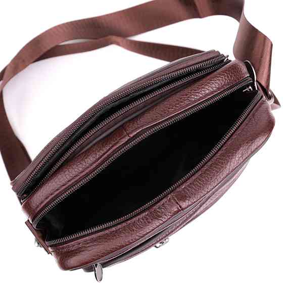 Удобная мужская сумка из натуральной кожи Коричневый (Vintage) Киев