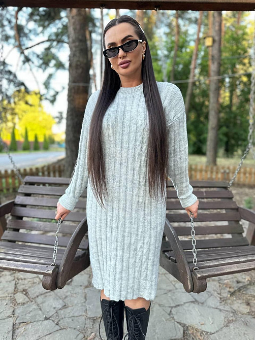 Женское модное вязаное платье однотонный.  42-56р Киев - изображение 8