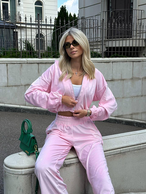 Женский велюровый костюм из плюш велюра Розовый 48/52 Харьков - изображение 6