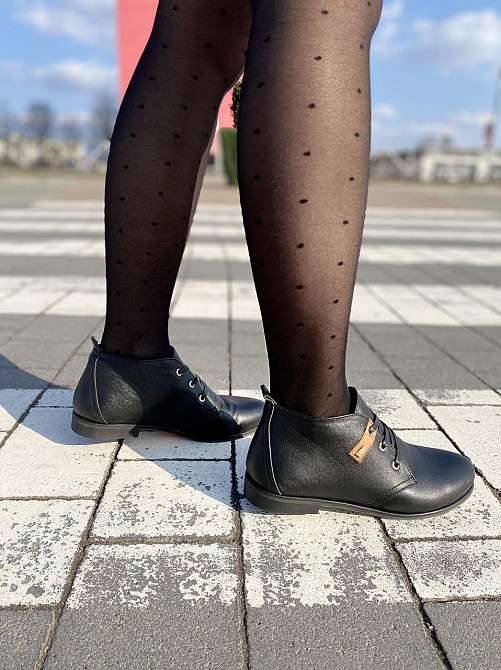 Черевики жіночі YDG чорні натуральна шкіра висота 10 см розмір 37 (1255) Коломия - фото 4