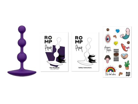 Анальне намисто Romp Amp Dark Purple, силікон, макс. діаметр 2,6 см Львів