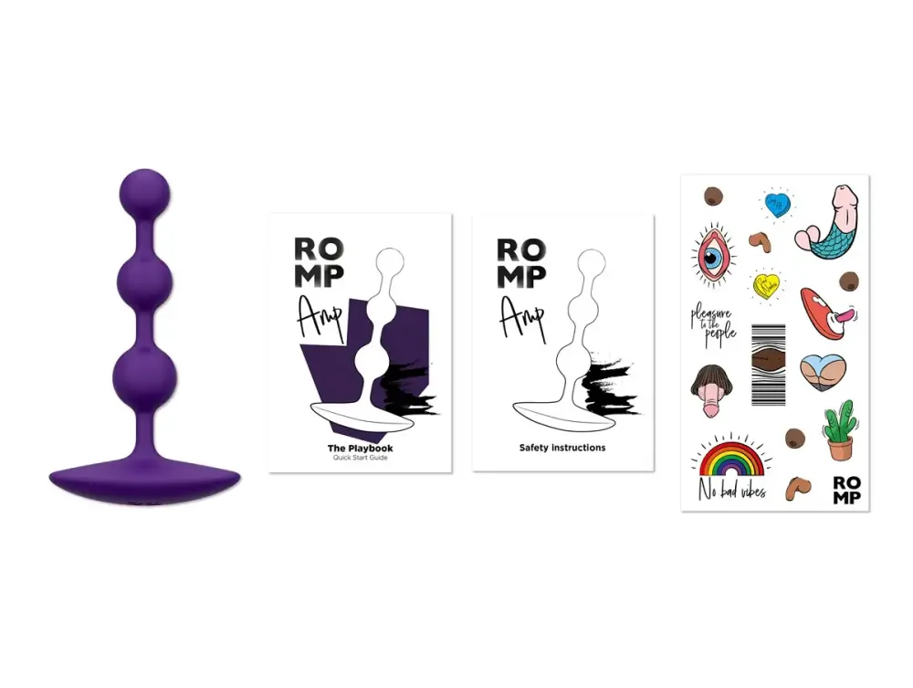 Анальне намисто Romp Amp Dark Purple, силікон, макс. діаметр 2,6 см Львів - фото 5