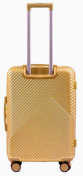 Чемодан пластиковый Wings WN01 средний 65 см золотистый Киев - изображение 3