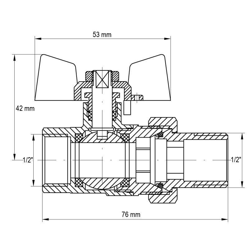 Кран з американкою 1/2" (Koer KR.227.W) білий (KR0015)   ( 21120 ) Харків - фото 3
