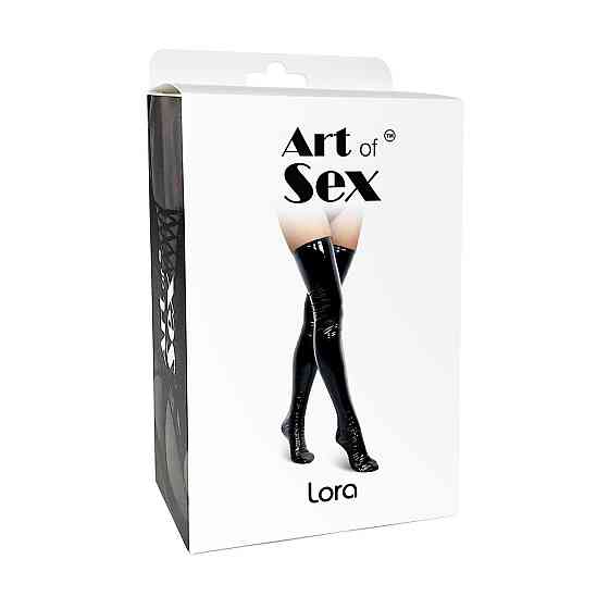 Сексуальные виниловые чулки Art of Sex - Lora, размер S, цвет черный Sex Aura Киев