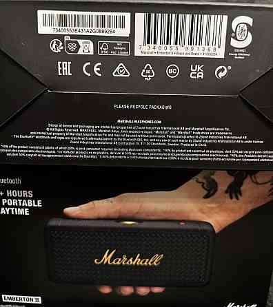Портативная Колонка Marshall Emberton II Black and Brass. Киев