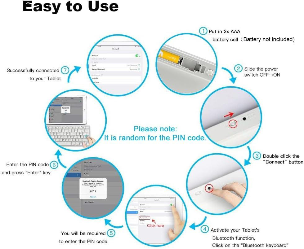 Беспроводная Bluetooth клавиатура 78 клавиш, серебристая, QWERTZ, для ноутбука, планшета, iOS Android Windows Киев - изображение 7