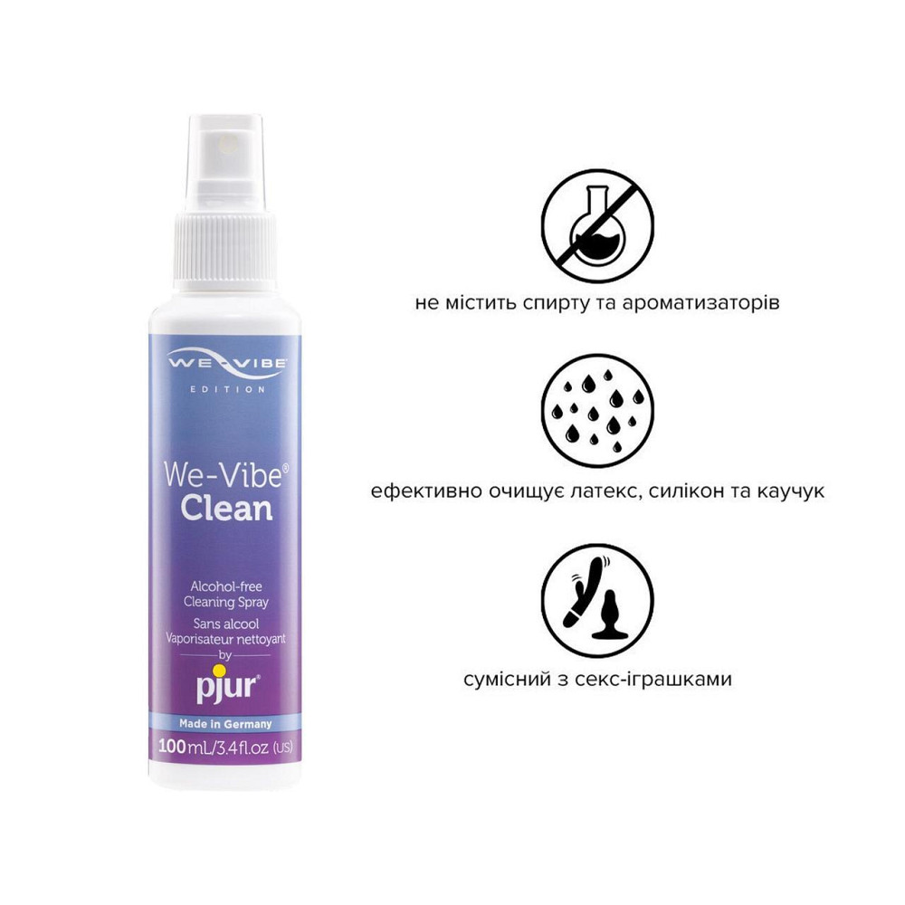 Антибактериальный спрей pjur We-Vibe Clean 100 мл без спирта и ароматизаторов Sex Aura Киев - изображение 2