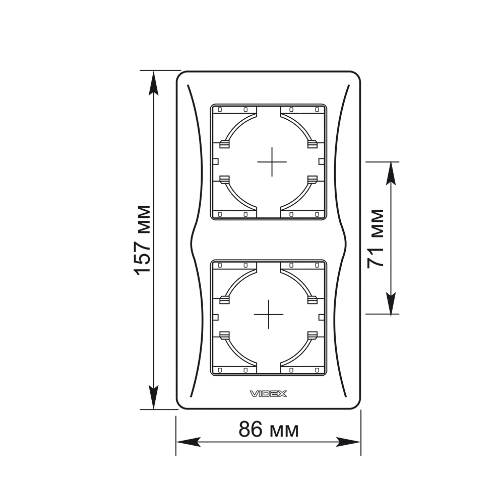 BINERA крем Рамка вертикальна 2-а Videx Житомир