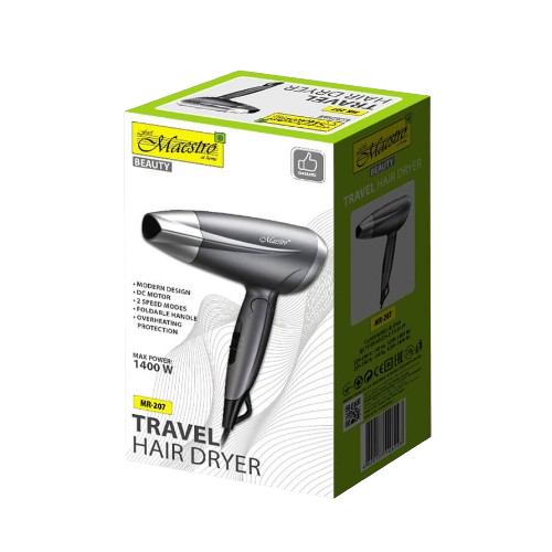 Фен для волосся (дорожній) 1400W (2 швидкості, складна ручка) MR-207  Maestro Житомир - изображение 4