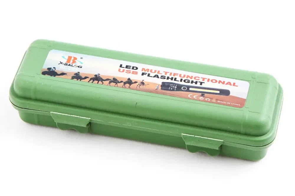 Ліхтар ручний метал. X-Balog в кейсі чорний великий (3 режиму, під microUSB зарядку) Вінниця - фото 4
