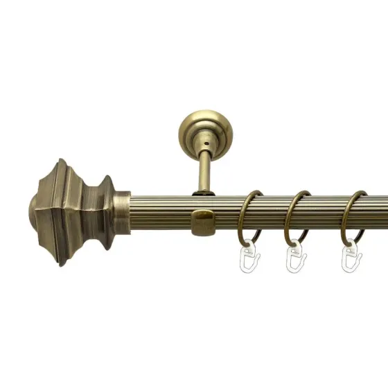 Карниз Orvit Борджеза металевий однорядний відкритий рифлена труба кільце металеве Антик 25 мм 300 см Львов