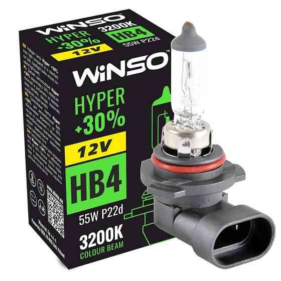 Галогенова лампа Winso HB4 12V 55W P22d HYPER +30% Львів