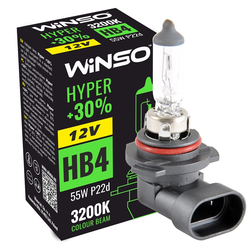 Галогеновая лампа Winso HB4 12V 55W P22d HYPER +30% Львов - изображение 1