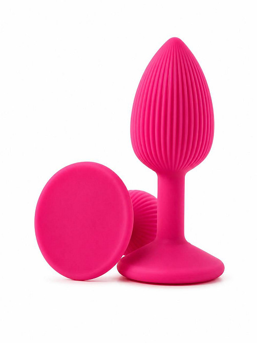 Анальная пробка силиконовая ALUME на присоске, ярко-розовая, M Sex Aura Киев - изображение 1