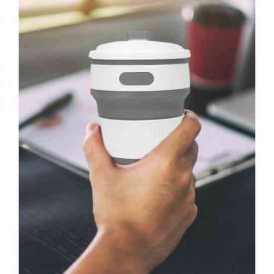 Складна силіконова чашка Collapsible 350 мл Сіро-блакитний Вінниця