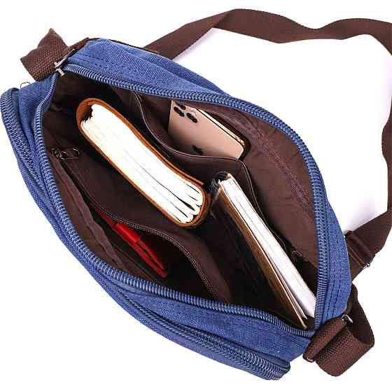 Сумка месенджер для чоловіків із щільного текстилю Vintage 22207 Синій Київ