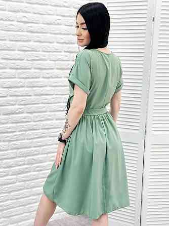 Женское платье миди с короткими рукавами Валенсия 42, Оливковый Киев