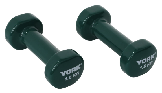 Гантелі для фітнесу вінілові круглі York Fitness 2х1,5кг зелений Киев