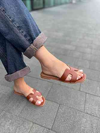 Meideli Зручні шльопанці еко-шкіра на низькому ходу коричневі класичні жіночі MEIDELI C50-7 р. Коломия