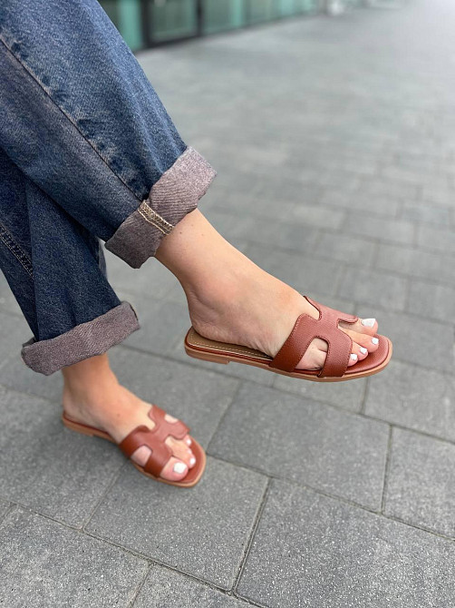 Meideli Зручні шльопанці еко-шкіра на низькому ходу коричневі класичні жіночі MEIDELI C50-7 р. Коломыя - изображение 2