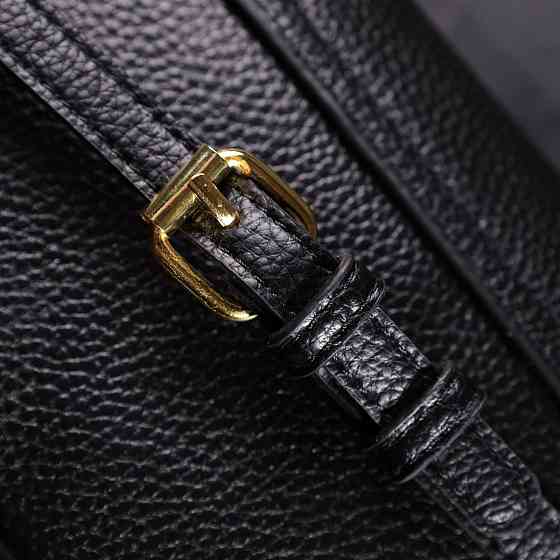 Сумка лаконічна з жорстким каркасом з натуральної шкіри Vintage 22391 Чорна Київ