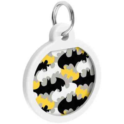 Адресник для животных WAUDOG Smart ID с QR паспортом "Бэтмен узор", круг 25 мм (0625-1020ru-eng) Винница