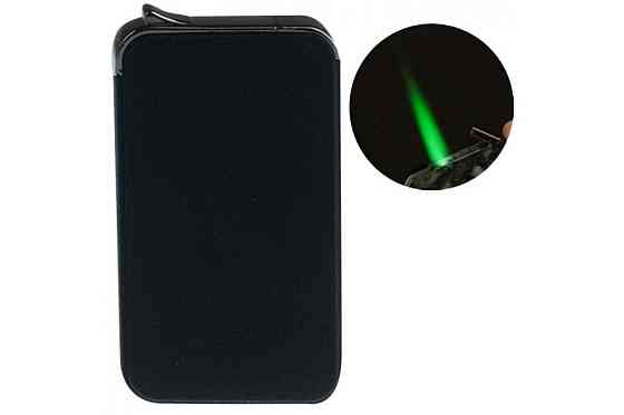 Газовая зажигалка черная | Пьезо зажигалка с зеленым пламенем a3 Одесса