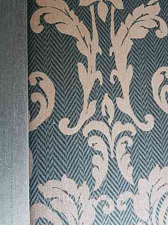 Текстильні шпалери на флізеліновій основі Cador Rasch Textil 086637 чорна основа зигзаги вензелі коричневі Київ